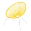 Fauteuil de jardin enfant en résine jaune et métal blanc